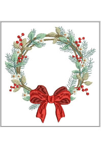 Chr049 - Bow Christmas Wreath